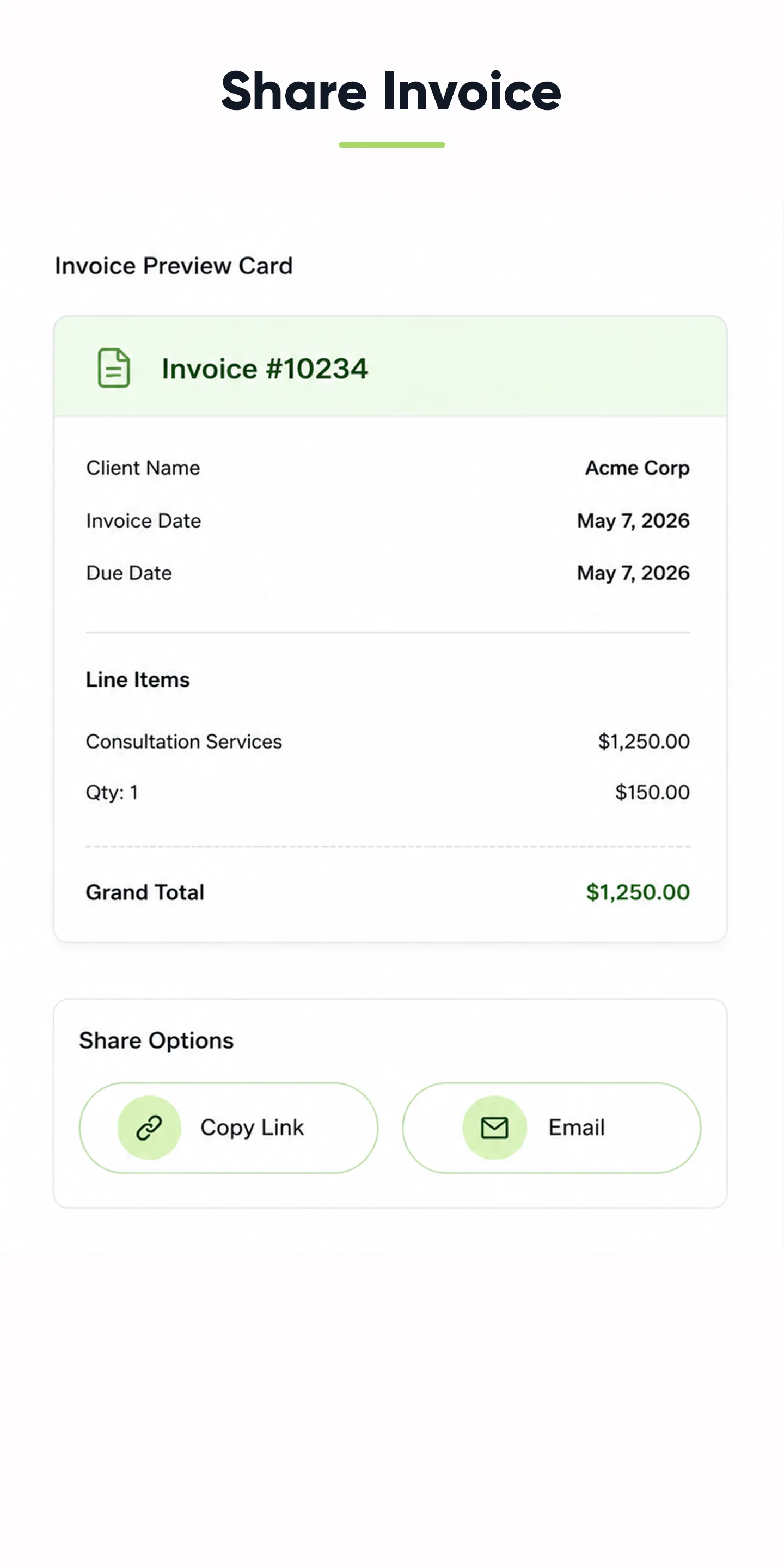 Step 2: Share invoice link with your client
